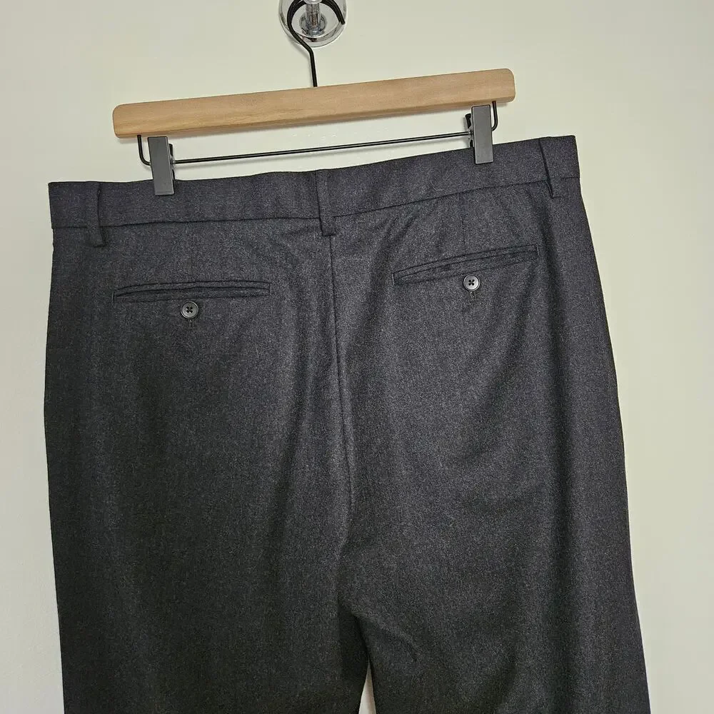 Banana Republic Vitale Barberis Tapered Fit‎ Wool Trouser Men's 35x32 Charcoal